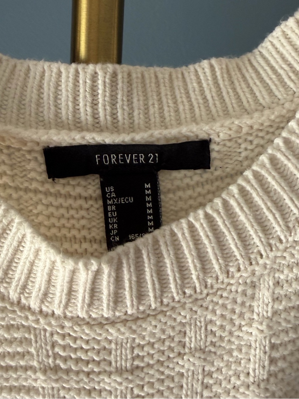 Forever 21 Ivory Textured Crewneck Sweater - Picture 2 of 3